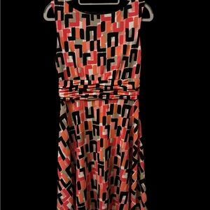 Eliza J Multicolor Abstract Midi Dress